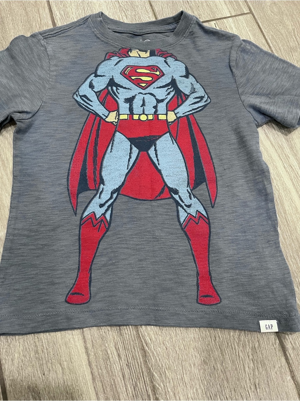 GAP Kids Gray Tee with Red Superman Graphic